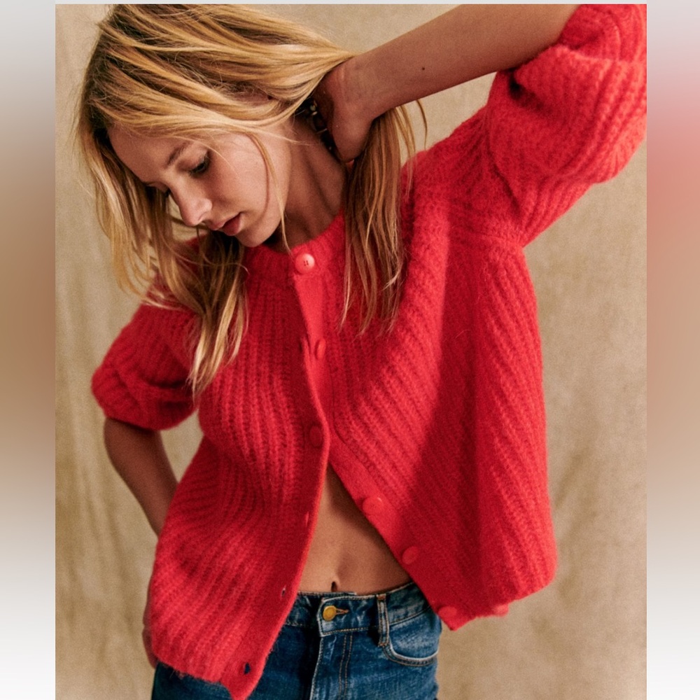 Sezane Emile Cardigan Red - Size XXS